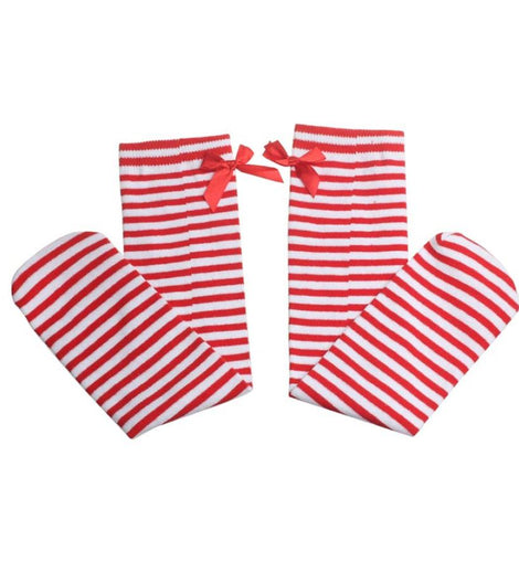 Baby Girls Leg High Barrel Cotton Socks In Bows