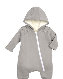 Smart Cuddly Jumpsuit + Bib - Gray