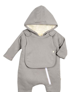 Smart Cuddly Jumpsuit + Bib - Gray