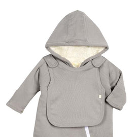 Smart Cuddly Jumpsuit + Bib - Gray