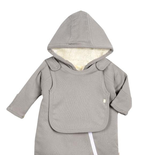 Smart Cuddly Jumpsuit + Bib - Gray